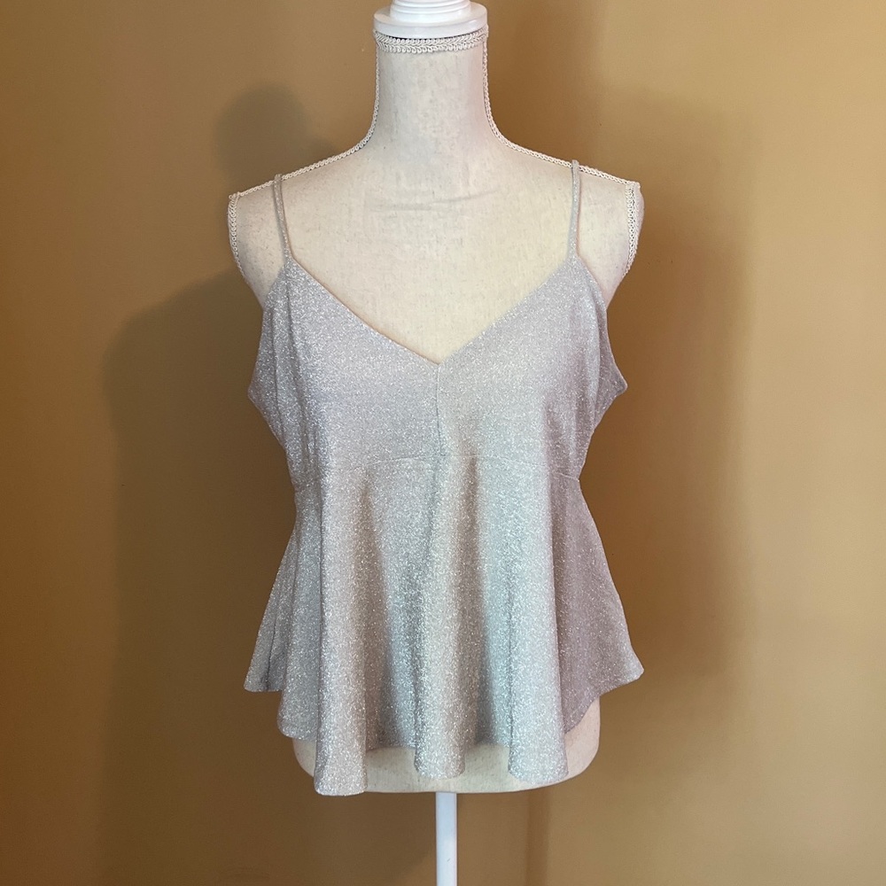 Wild Fable XL Light Pink Sparkle Spaghetti Strap Cropped Top